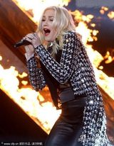 组图：格温史蒂芬尼透视装献唱气场强 秀黑色内衣