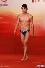 高清图：2012亚洲先生首次面试 泳裤示人奇招尽出