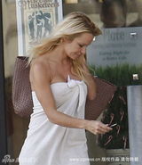 幻灯：艳星安德森浴巾裹身逛街 真空上阵不惧狗仔