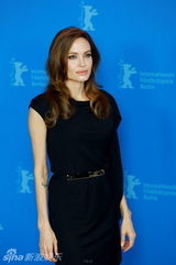 组图：《血与蜜之地》记者会 朱莉黑裙典雅性感