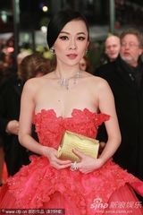 组图：霍思燕红裙现身电影节红毯 不惧严寒秀美背