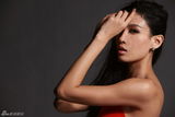组图：龙女郎张蓝心红裙贺春写真性感大气