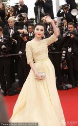 组图：范冰冰助阵红毯蕾丝纱裙雍容繁复