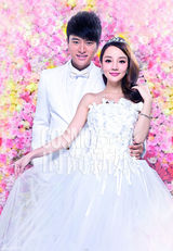 高清图：李小璐贾乃亮浪漫婚纱照演绎梦幻童话