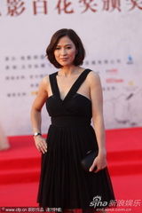 组图：香港女星梁玉燕深V黑裙优雅