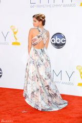 组图：艾美奖红毯 《摩登家族》俏妞阿芮尔扎染裙