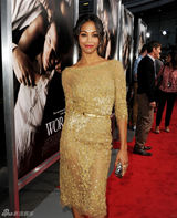 组图：《妙笔生花》洛城首映 黑美人佐伊金裙闪耀