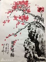 组图：杜奕衡工作之余搞创作 修心养性画梅花