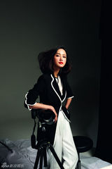 组图：张歆艺冷艳写真红唇西装妩媚时尚