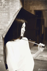 组图：傅晶复古文艺写真 似白莲悄然绽放