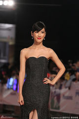 组图： 陈怡嘉高开衩礼服亮相红毯秀美腿