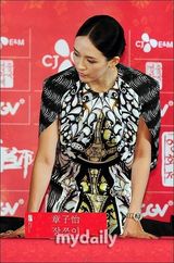 组图：梁朝伟章子怡韩国出席电影节发布会