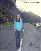 组图：超模米兰达-可儿代言牛仔裤 素颜拍写真