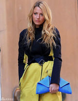 组图：布莱克-莱弗利现身《绯闻女孩》片场