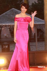 幻灯：香港金像奖颁奖红毯 梁咏琪桃红洋装显高贵