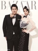 组图：韩明星情侣刘志泰金孝珍拍婚纱主题时尚写真