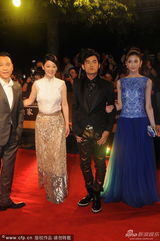 组图：徐帆着金色长裙高贵典雅 携王学圻走红毯