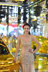 组图：车模兽兽性感透视黄金奶 自信爆乳微笑