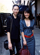 组图：陈燃刘雯纽约时装周撞气场 外形高贵时尚