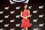 组图：张静初现身上海活动 火红裙装高贵华丽