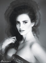 组图：克鲁兹写真登时尚封面 黑白色调显复古风情